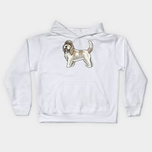 Dog - Grand Basset Griffon Vendeen - White and Tan Kids Hoodie